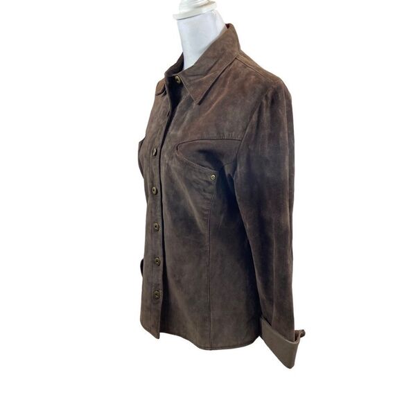 Ladies Willi Smith Brown Leather‎ Shirt Jacket Lined Size Small - Picture 3 of 13